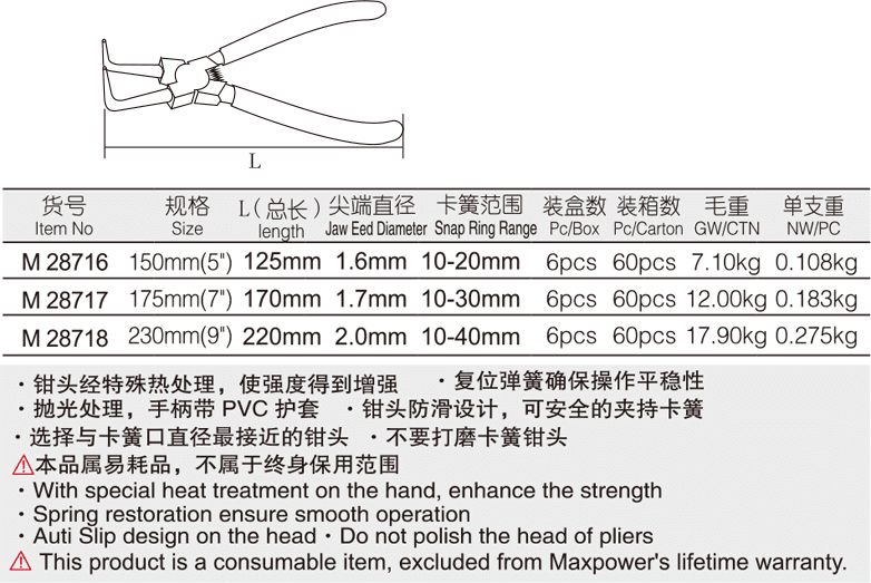 专业级日式穴用弯嘴卡簧钳(图1)