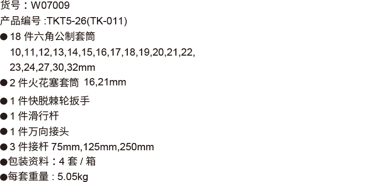 26件12.5mm系列公制套筒组套(图1)